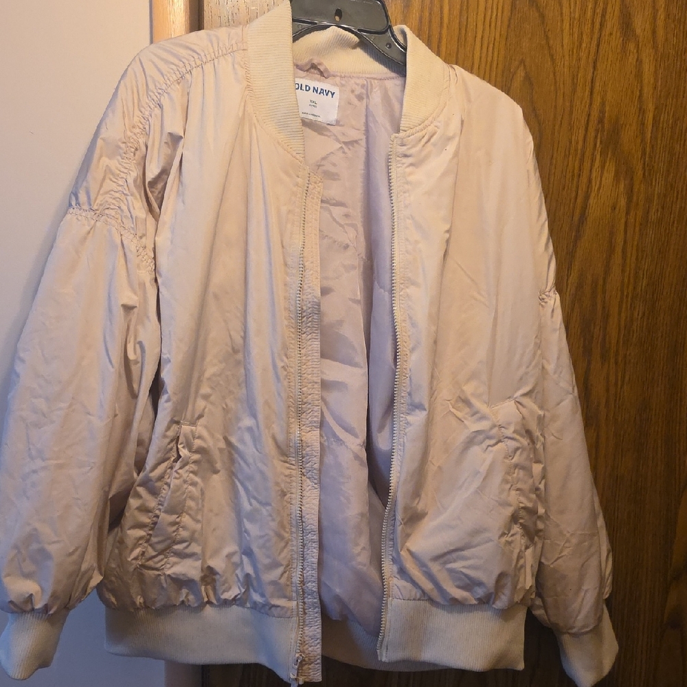 Old Navy Bomber Jacket Cream Women's XXL
